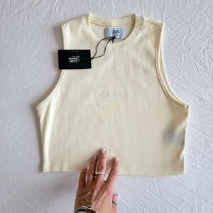 SIXTH JUNE PARIS Women's Cream and Yellow Crop-top
